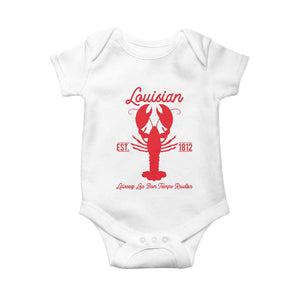 Louisiana Crawfish Baby Onesie Laissez Les Bon Temps Rouler 1812 TS09 White Print Your Wear