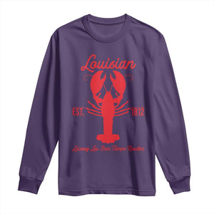 Louisiana Crawfish Long Sleeve Shirt Laissez Les Bon Temps Rouler 1812 TS09 Purple Print Your Wear