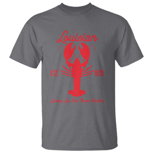 Louisiana Crawfish T Shirt Laissez Les Bon Temps Rouler 1812 TS09 Charcoal Print Your Wear