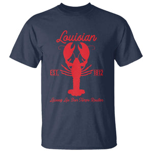 Louisiana Crawfish T Shirt Laissez Les Bon Temps Rouler 1812 TS09 Navy Print Your Wear