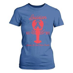 Louisiana Crawfish T Shirt For Women Laissez Les Bon Temps Rouler 1812 TS09 Royal Blue Print Your Wear