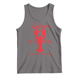 Louisiana Crawfish Tank Top Laissez Les Bon Temps Rouler 1812 TS09 Deep Heather Print Your Wear