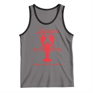Louisiana Crawfish Tank Top Laissez Les Bon Temps Rouler 1812 TS09 Deep Heather Black Print Your Wear