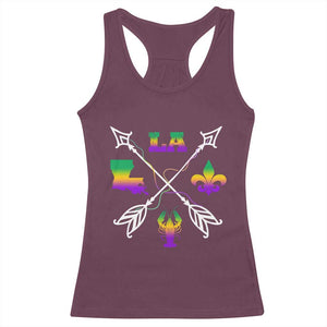 Louisiana Mardi Gras Racerback Tank Top Crawfish Fleur De Lis TS09 Maroon Print Your Wear
