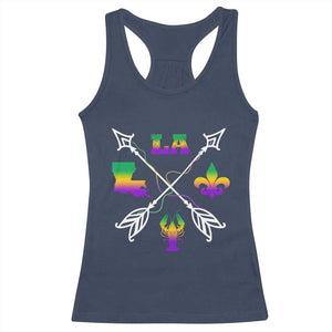 Louisiana Mardi Gras Racerback Tank Top Crawfish Fleur De Lis TS09 Navy Print Your Wear