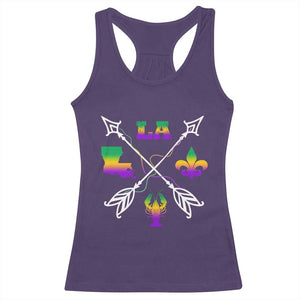Louisiana Mardi Gras Racerback Tank Top Crawfish Fleur De Lis TS09 Purple Print Your Wear