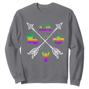 Louisiana Mardi Gras Sweatshirt Crawfish Fleur De Lis TS09 Charcoal Print Your Wear