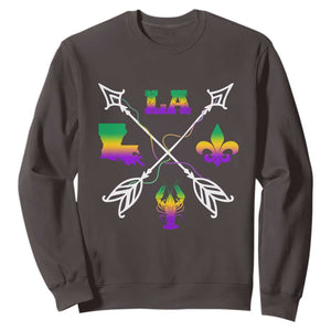 Louisiana Mardi Gras Sweatshirt Crawfish Fleur De Lis TS09 Dark Chocolate Print Your Wear