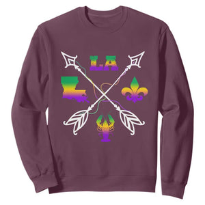 Louisiana Mardi Gras Sweatshirt Crawfish Fleur De Lis TS09 Maroon Print Your Wear