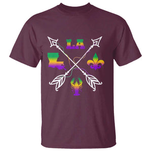 Louisiana Mardi Gras T Shirt Crawfish Fleur De Lis TS09 Maroon Print Your Wear