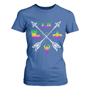 Louisiana Mardi Gras T Shirt For Women Crawfish Fleur De Lis TS09 Royal Blue Print Your Wear