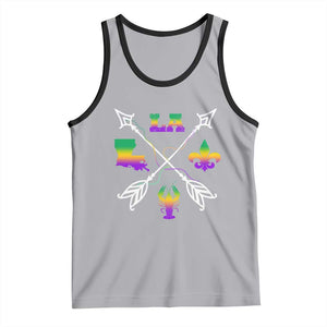 Louisiana Mardi Gras Tank Top Crawfish Fleur De Lis TS09 Athletic Heather Black Print Your Wear