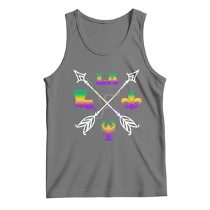 Louisiana Mardi Gras Tank Top Crawfish Fleur De Lis TS09 Black Heather Print Your Wear