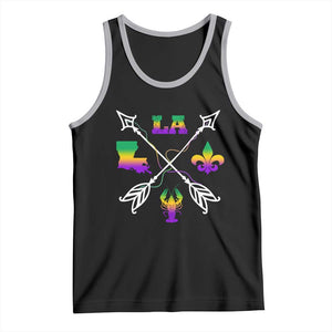 Louisiana Mardi Gras Tank Top Crawfish Fleur De Lis TS09 Black Athletic Heather Print Your Wear