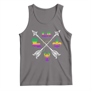 Louisiana Mardi Gras Tank Top Crawfish Fleur De Lis TS09 Deep Heather Print Your Wear