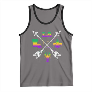 Louisiana Mardi Gras Tank Top Crawfish Fleur De Lis TS09 Deep Heather Black Print Your Wear