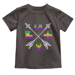 Louisiana Mardi Gras Toddler T Shirt Crawfish Fleur De Lis TS09 Dark Chocolate Print Your Wear
