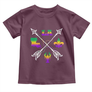 Louisiana Mardi Gras Toddler T Shirt Crawfish Fleur De Lis TS09 Maroon Print Your Wear