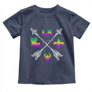 Louisiana Mardi Gras Toddler T Shirt Crawfish Fleur De Lis TS09 Navy Print Your Wear