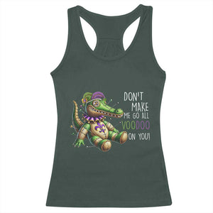 Voodoo Mardi Gras Racerback Tank Top Aligator Voodoo Doll New Orleans Louisiana TS09 Dark Forest Green Print Your Wear