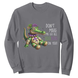 Voodoo Mardi Gras Sweatshirt Aligator Voodoo Doll New Orleans Louisiana TS09 Charcoal Print Your Wear