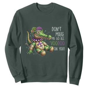 Voodoo Mardi Gras Sweatshirt Aligator Voodoo Doll New Orleans Louisiana TS09 Dark Forest Green Print Your Wear