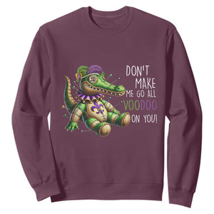 Voodoo Mardi Gras Sweatshirt Aligator Voodoo Doll New Orleans Louisiana TS09 Maroon Print Your Wear