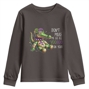 Voodoo Mardi Gras Youth Sweatshirt Aligator Voodoo Doll New Orleans Louisiana TS09 Dark Chocolate Print Your Wear