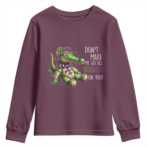 Voodoo Mardi Gras Youth Sweatshirt Aligator Voodoo Doll New Orleans Louisiana TS09 Maroon Print Your Wear