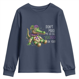Voodoo Mardi Gras Youth Sweatshirt Aligator Voodoo Doll New Orleans Louisiana TS09 Navy Print Your Wear