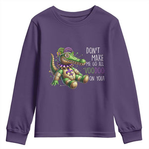 Voodoo Mardi Gras Youth Sweatshirt Aligator Voodoo Doll New Orleans Louisiana TS09 Purple Print Your Wear