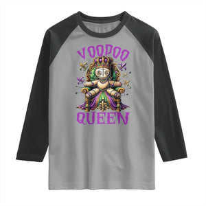 Mardi Gras Voodoo Queen Raglan Shirt TS09 Sport Gray Black Print Your Wear