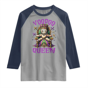 Mardi Gras Voodoo Queen Raglan Shirt TS09 Sport Gray Navy Print Your Wear