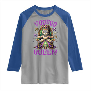 Mardi Gras Voodoo Queen Raglan Shirt TS09 Sport Gray Royal Print Your Wear