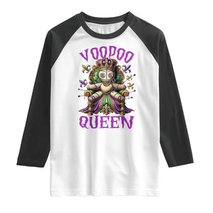 Mardi Gras Voodoo Queen Raglan Shirt TS09 White Black Print Your Wear