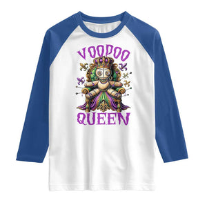 Mardi Gras Voodoo Queen Raglan Shirt TS09 White Royal Print Your Wear