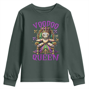 Mardi Gras Voodoo Queen Youth Sweatshirt TS09 Dark Forest Green Print Your Wear
