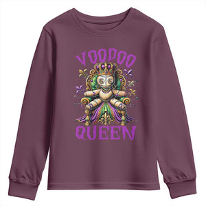 Mardi Gras Voodoo Queen Youth Sweatshirt TS09 Maroon Print Your Wear