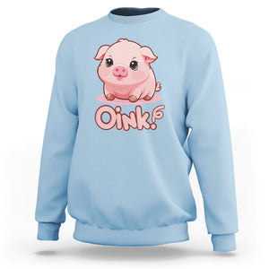 Pig Lover OINK Cute Swine Sweatshirt TS09 Light Blue Printyourwear