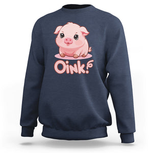 Pig Lover OINK Cute Swine Sweatshirt TS09 Navy Printyourwear