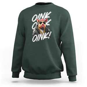 Pig Lover OINK Cool Swine Hip Hop Gangster Sweatshirt TS09 Dark Forest Green Printyourwear