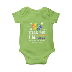 St Patrick's Day Baby Onesie Kiss Me I'm Gay Or Irish Or Drunk Or Whatever TS09 Lime Print Your Wear