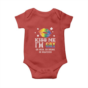 St Patrick's Day Baby Onesie Kiss Me I'm Gay Or Irish Or Drunk Or Whatever TS09 Red Print Your Wear