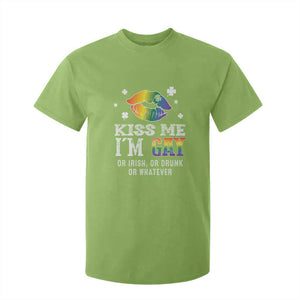 St Patrick's Day T Shirt For Kid Kiss Me I'm Gay Or Irish Or Drunk Or Whatever TS09 Lime Print Your Wear