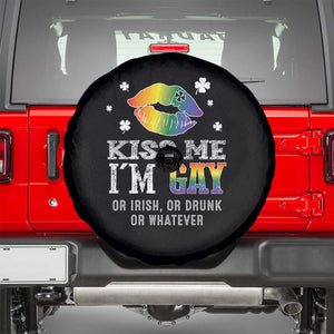 St Patrick's Day Spare Tire Cover Kiss Me I'm Gay Or Irish Or Drunk Or Whatever TS09 Black Print Your Wear