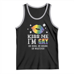 St Patrick's Day Tank Top Kiss Me I'm Gay Or Irish Or Drunk Or Whatever TS09 Black Athletic Heather Print Your Wear