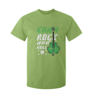 St Patrick's Day T Shirt For Kid Funny Sham Rock N Roll Shamrock Guitar TS09 Lime Print Your Wear