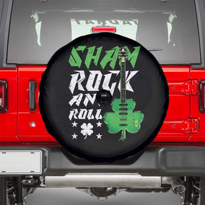 St Patrick's Day Spare Tire Cover Funny Sham Rock N Roll Shamrock Guitar TS09 Black Print Your Wear