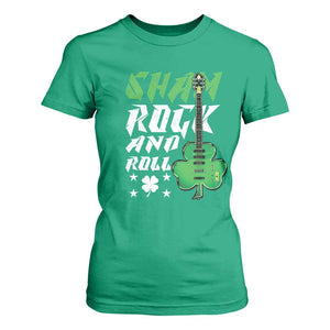 St Patrick's Day T Shirt For Women Funny Sham Rock N Roll Shamrock Guitar TS09 Irish Green Print Your Wear