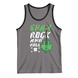 St Patrick's Day Tank Top Funny Sham Rock N Roll Shamrock Guitar TS09 Deep Heather Black Print Your Wear